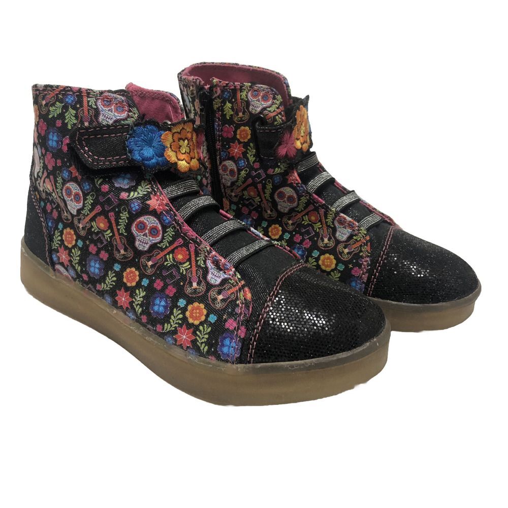 COCO Day Of The Dead High-Top Light Up Shoes-GIRLS 3 GUC